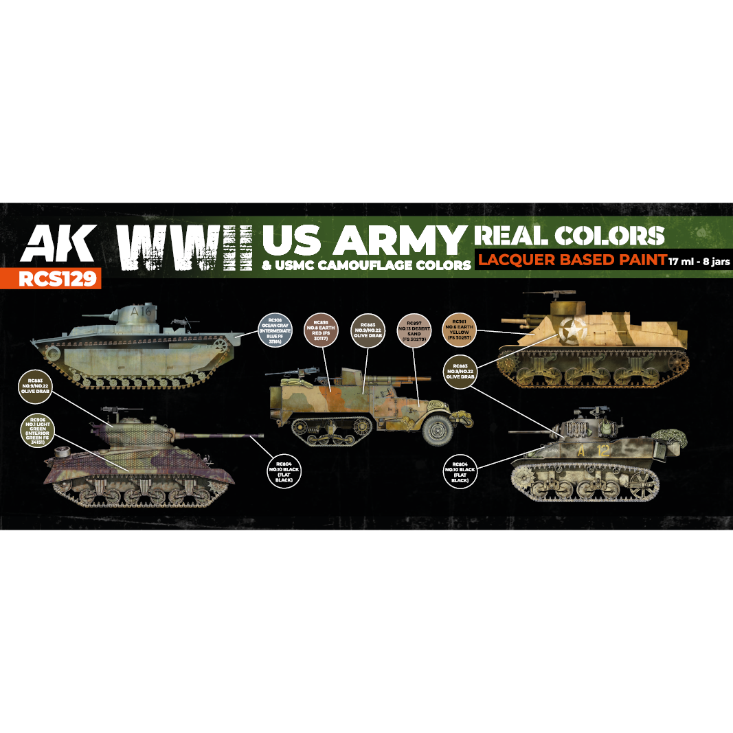 WWII US Army & USMC Camouflage Colors SET