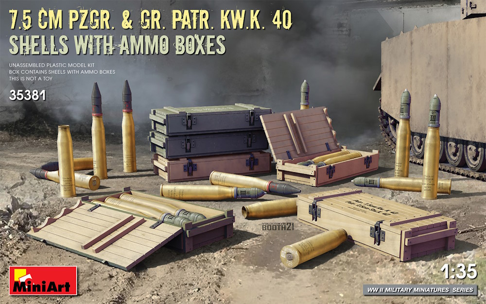 7,5 cm PzGr. & Gr. Patr. KW.K. 40 - Kisten mit Munition - MiniArt 35381 7,5 cm PzGr. & Gr. Patr. KW.K. 40 - Kisten mit Munition - MiniArt 35381