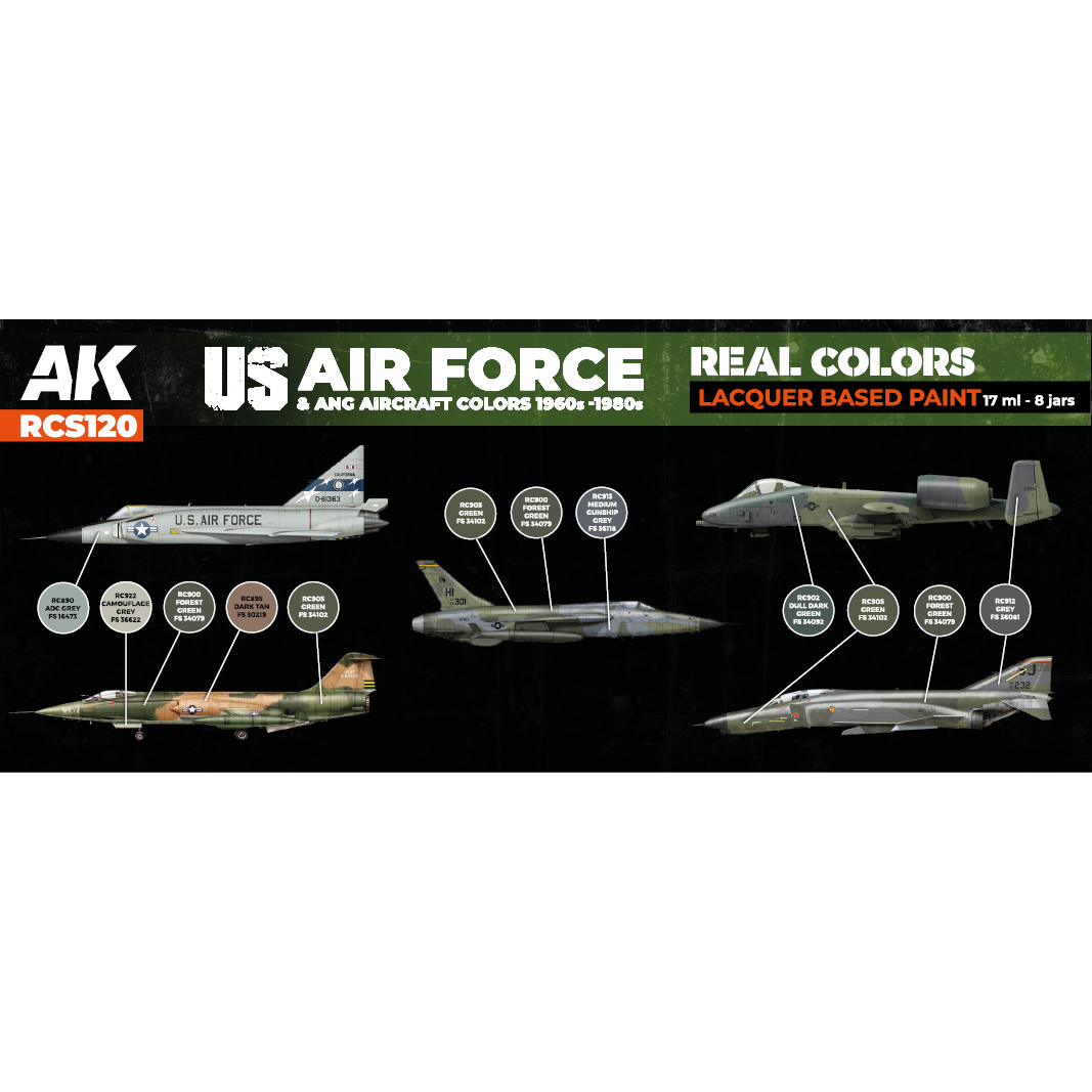 US Air Force & ANG Aircraft Colors 1960s-1980s SET US Air Force & ANG Aircraft Colors 1960s-1980s SET