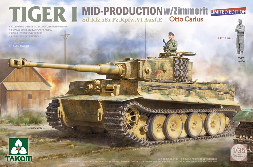Tiger I Mid-Production w/Zimmerit - Sd.Kfz.181 Pz.Kpfw.VI Ausf.E - Otto Carius