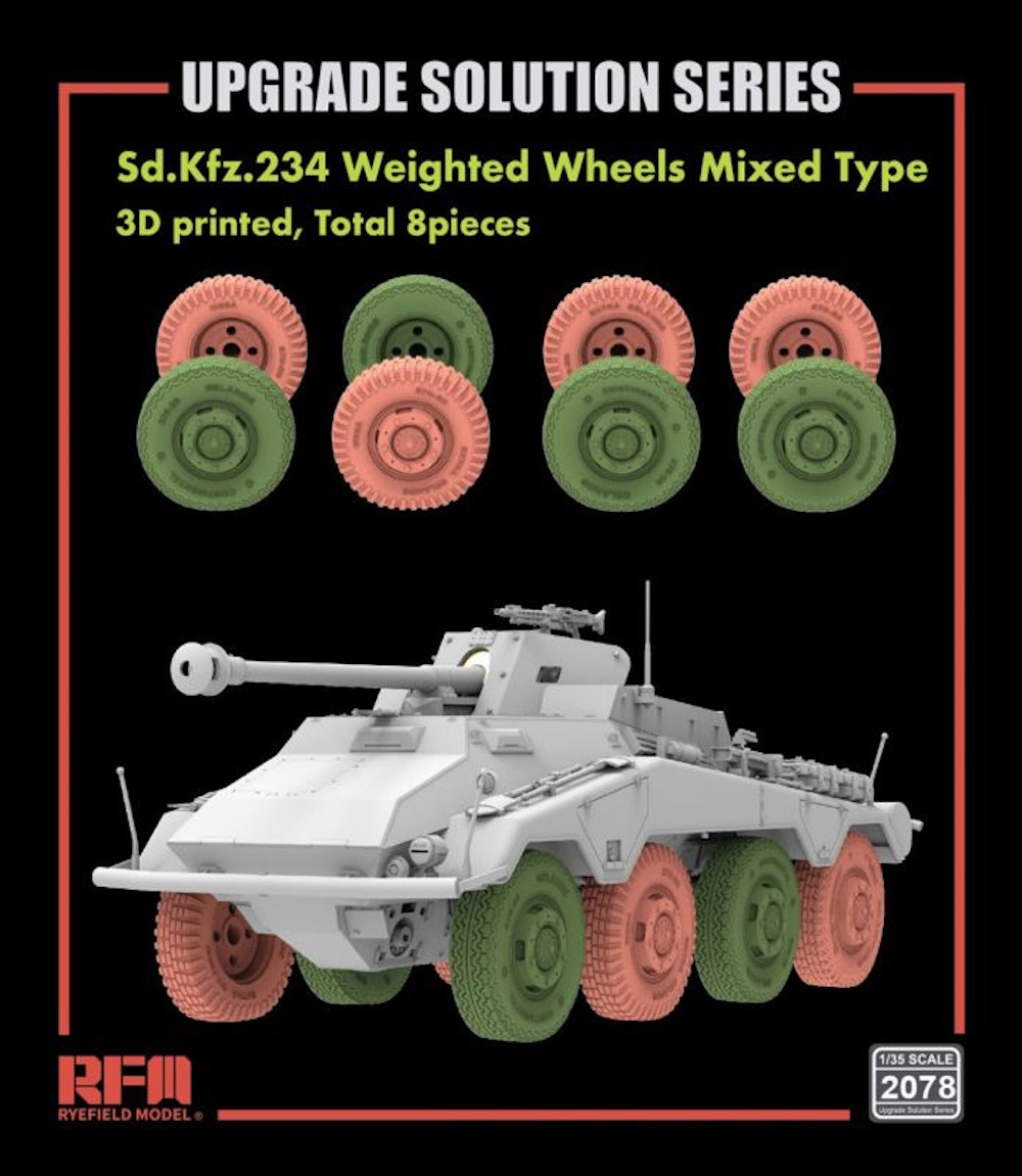 Sd.Kfz.234 Weighted Wheels Mixed Type - 3D Printed Sd.Kfz.234 Weighted Wheels Mixed Type - 3D Printed