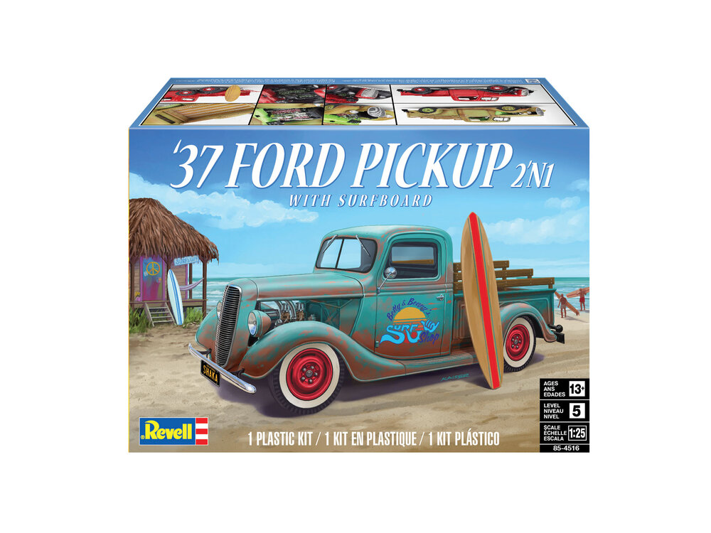'37 Ford Pickup with Surfboard 2N1 '37 Ford Pickup with Surfboard 2N1