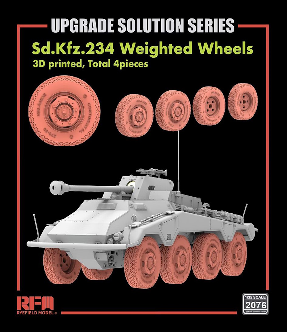 Sd.Kfz.234 Weighted Wheels Type A - 3D Printed Sd.Kfz.234 Weighted Wheels Type A - 3D Printed