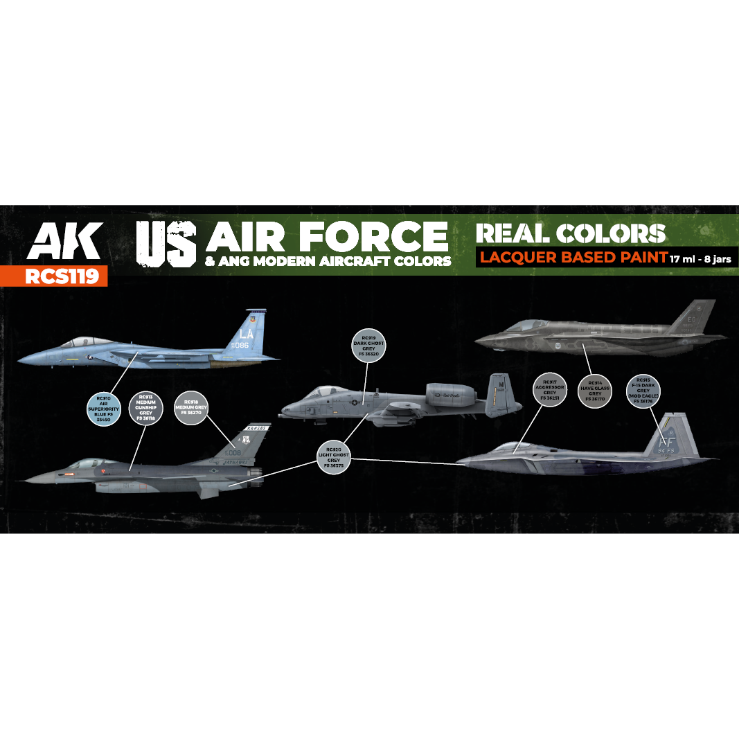 US Air Force & ANG Modern Aircraft Colors SET US Air Force & ANG Modern Aircraft Colors SET