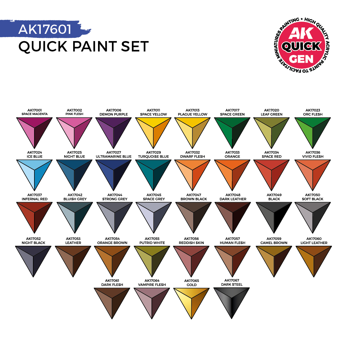 QUICK PAINT SET 36 QUICK GEN COLORS (2 BRUSHES)