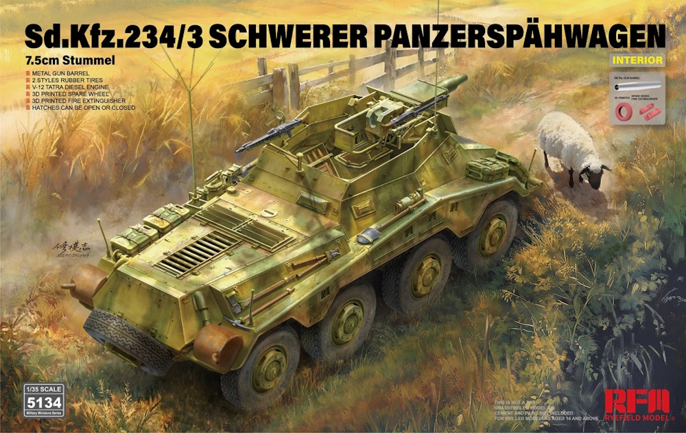 Sd.Kfz. 234/3 Schwerer Panzerspähwagen - 7.5cm Stummel - Full Interior Sd.Kfz. 234/3 Schwerer Panzerspähwagen - 7.5cm Stummel - Full Interior