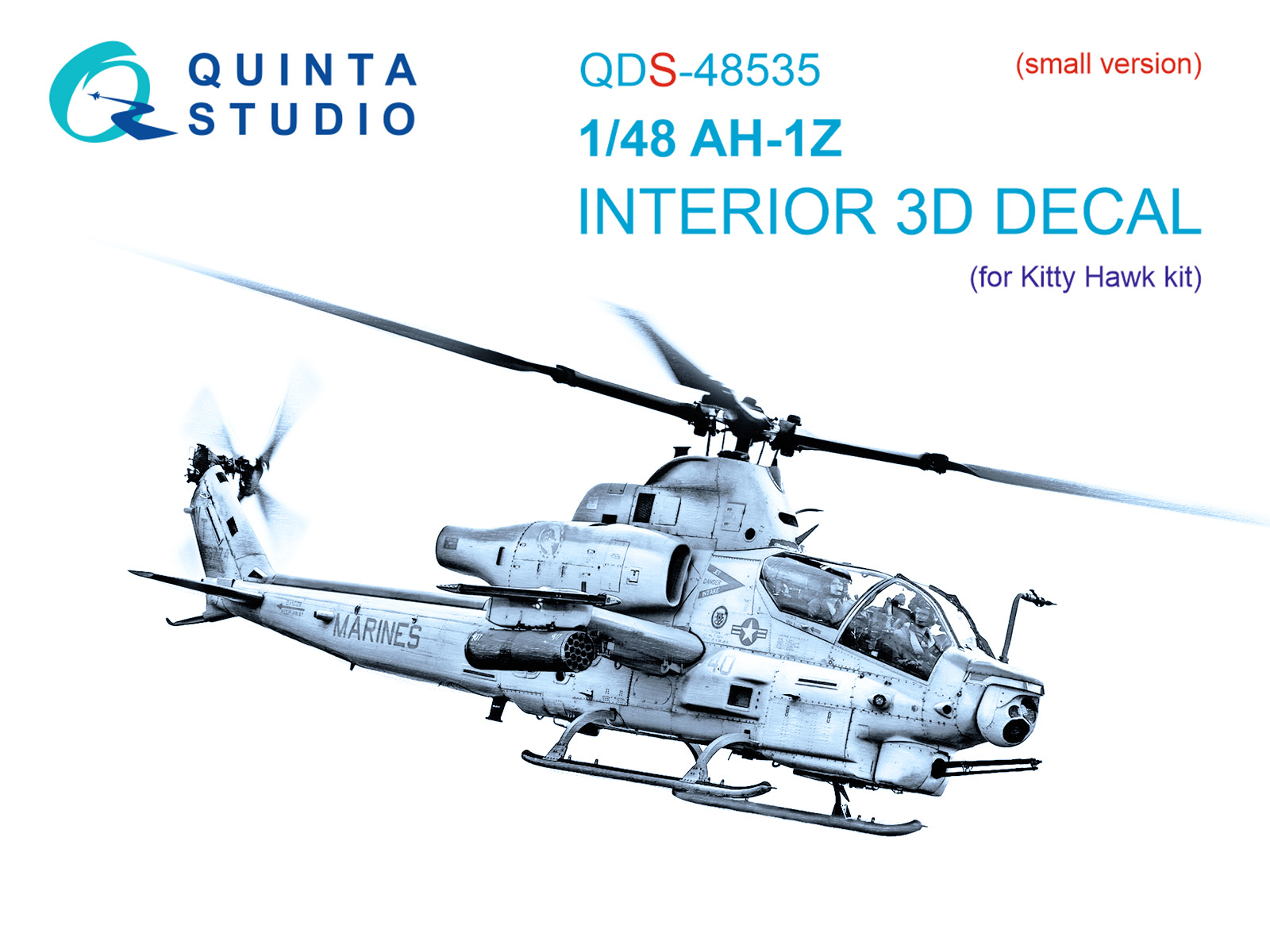 AH-1Z Zulu Cobra/Viper 3D-Printed & coloured Interior on decal paper (KittyHawk) (small version)