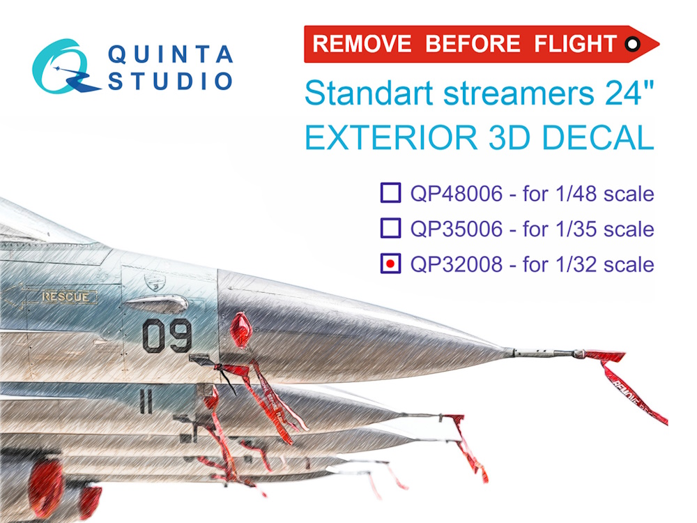 "Remove Before Flight" standart external streamer 24", 20 Pcs - 1/32