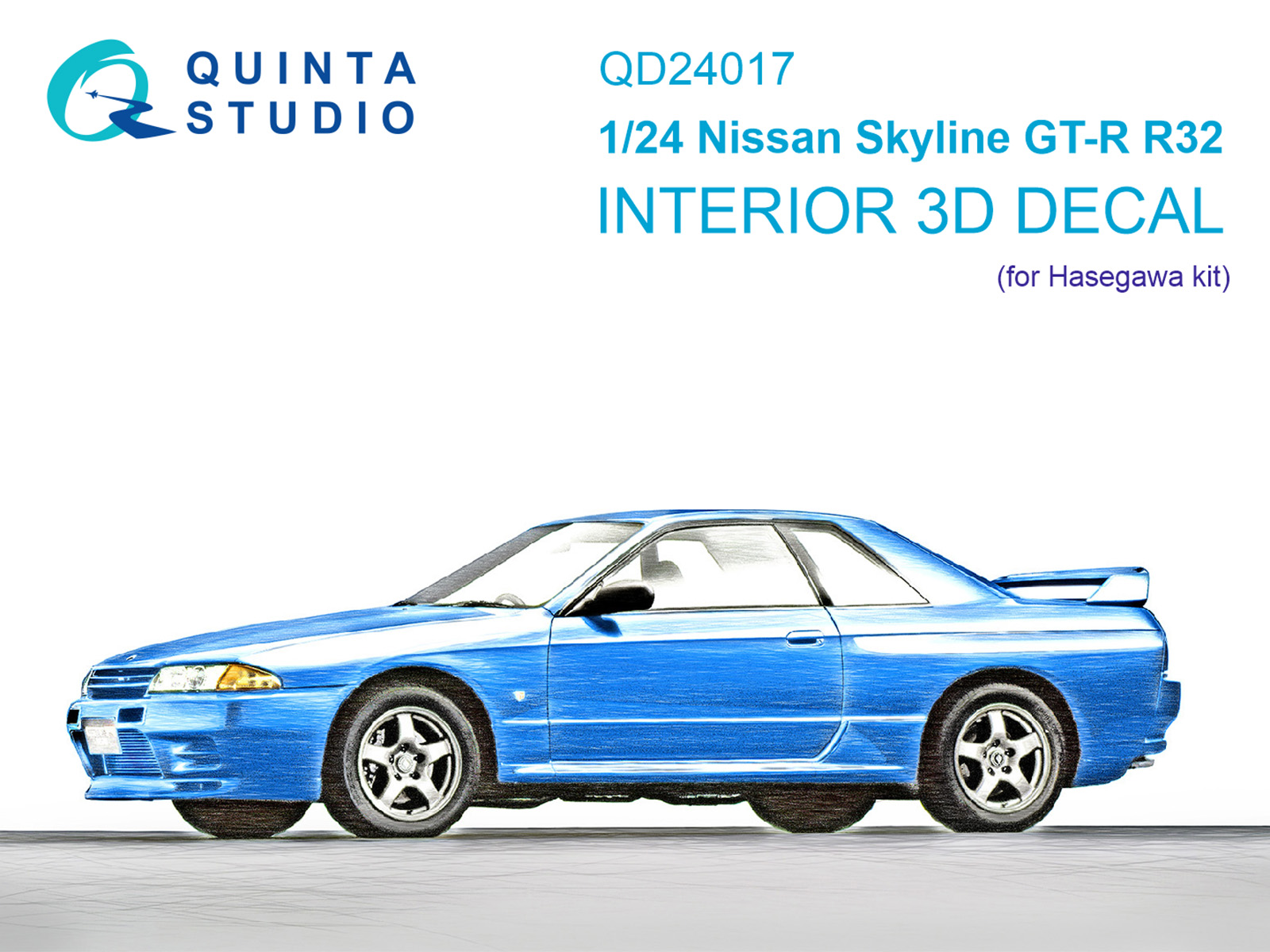 Nissan Skyline GT-R R32 3D-Printed & coloured Interior on decal paper (Hasegawa) Nissan Skyline GT-R R32 3D-Printed & coloured Interior on decal paper (Hasegawa)