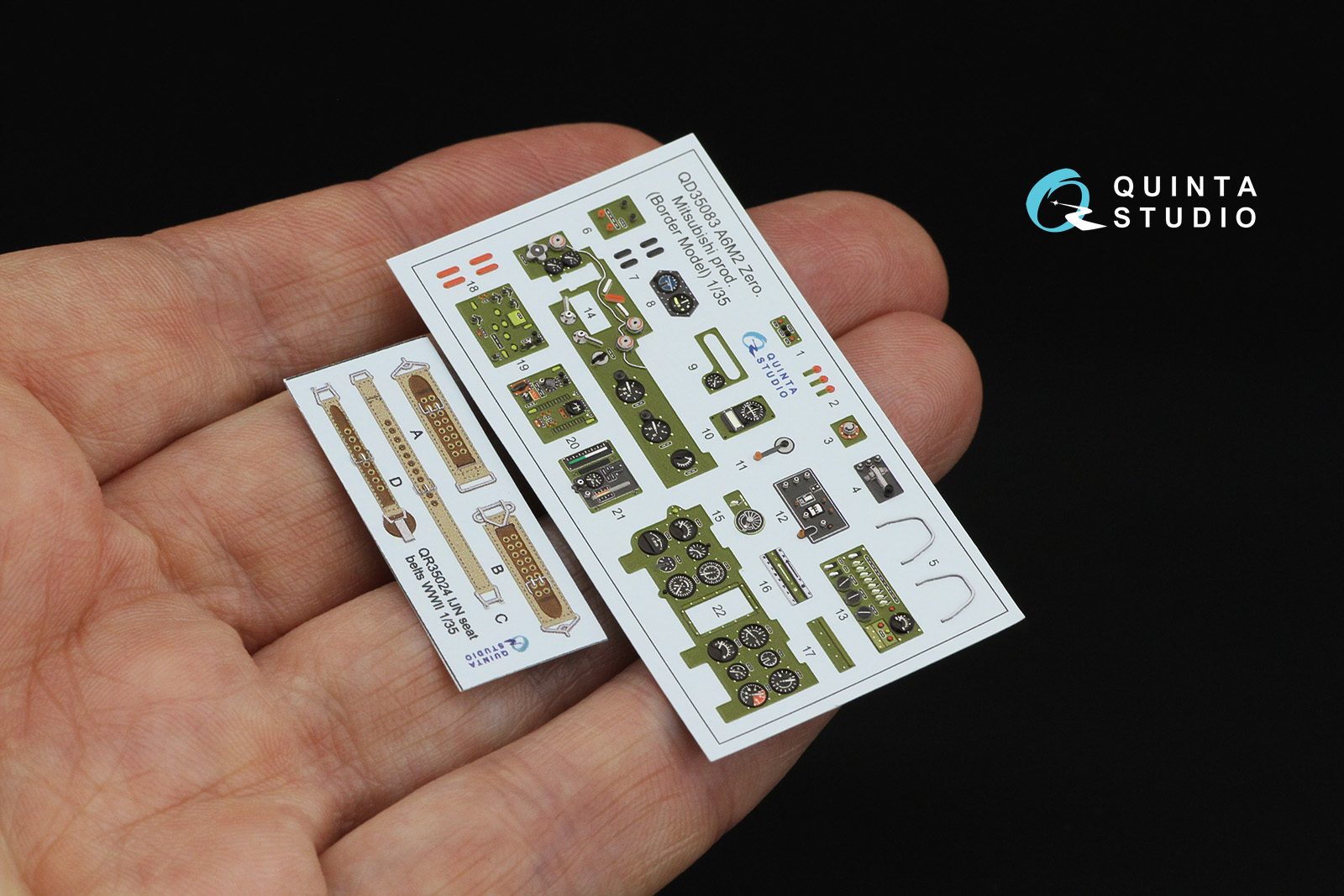 A6M2 Zero (Mitsubishi Prod.) 3D-Printed & coloured Interior on decal paper (Border Model)