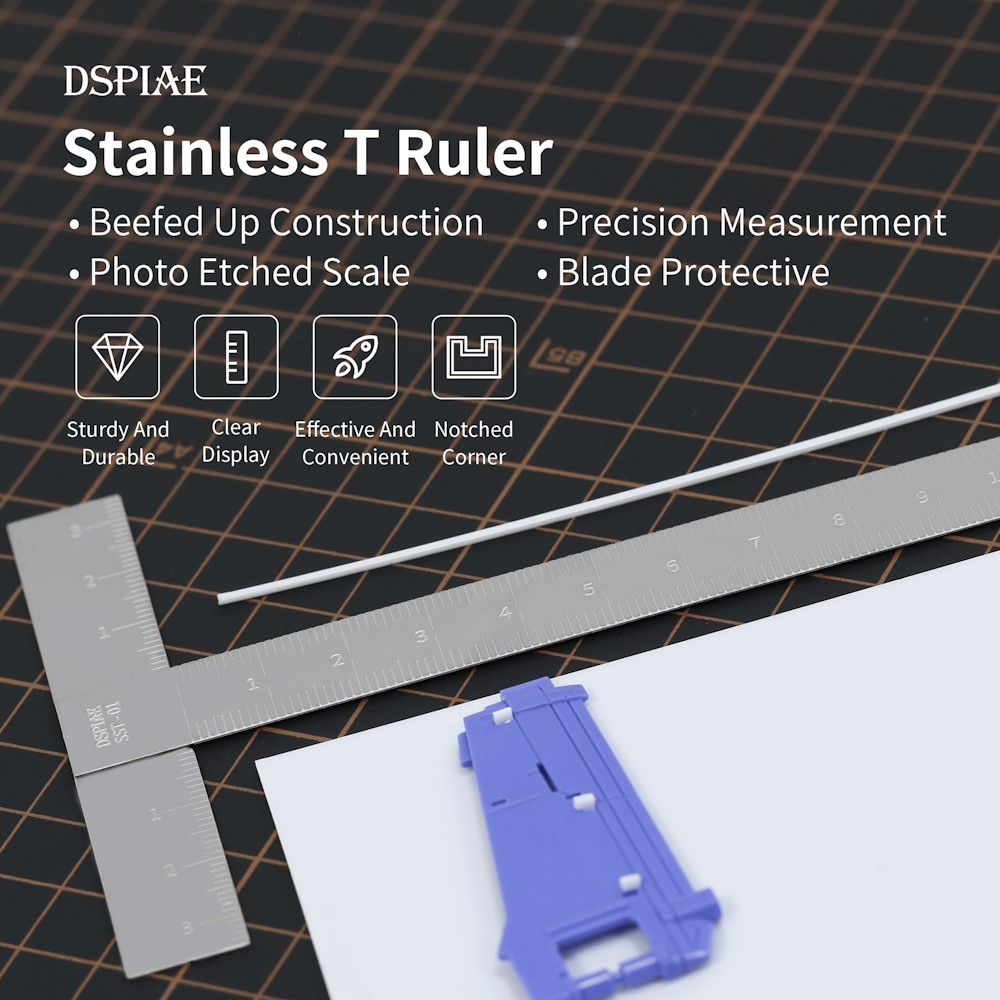 T-Lineal aus Edelstahl - Stainless Steel T Ruler - SST-01