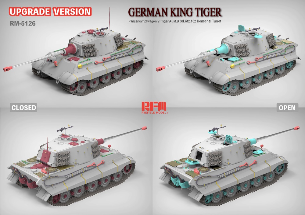 German King Tiger - Panzerkampfwagen VI Tiger Ausf.B Sd.Kfz. 182 Henschel Turret  - Upgrade Version