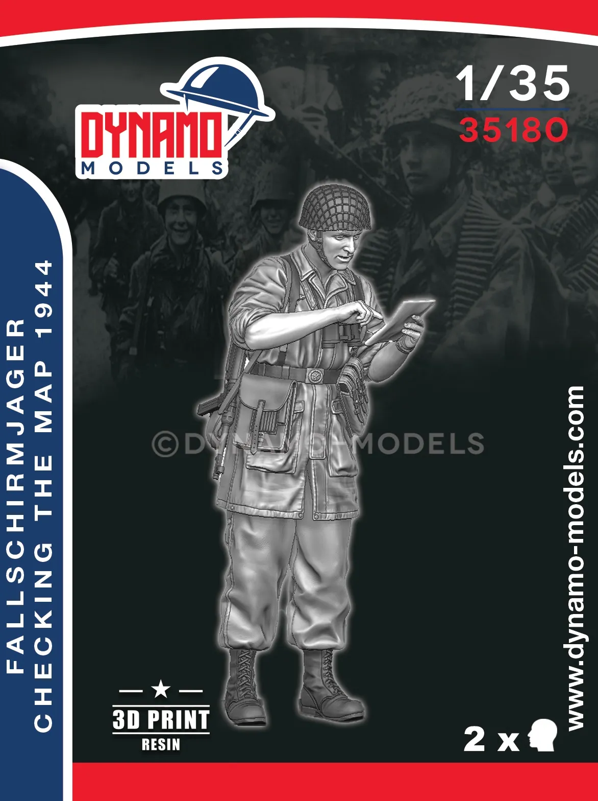 Fallschirmjager Checking The Map - Normandy 1944