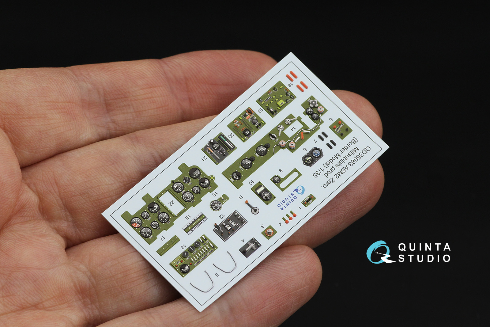 A6M2 Zero (Mitsubishi Prod.) 3D-Printed & coloured Interior on decal paper (Border Model)