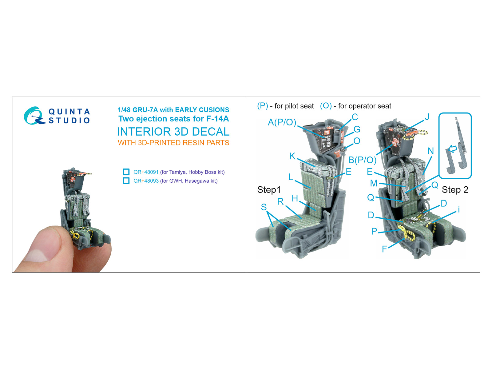 GRU-7A early, 2 ejection seats for F-14 A (Tamiya, Hobby Boss)