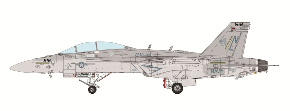  Boeing EA-18G Growler Electronic Attack Aircraft Yellow Jackets