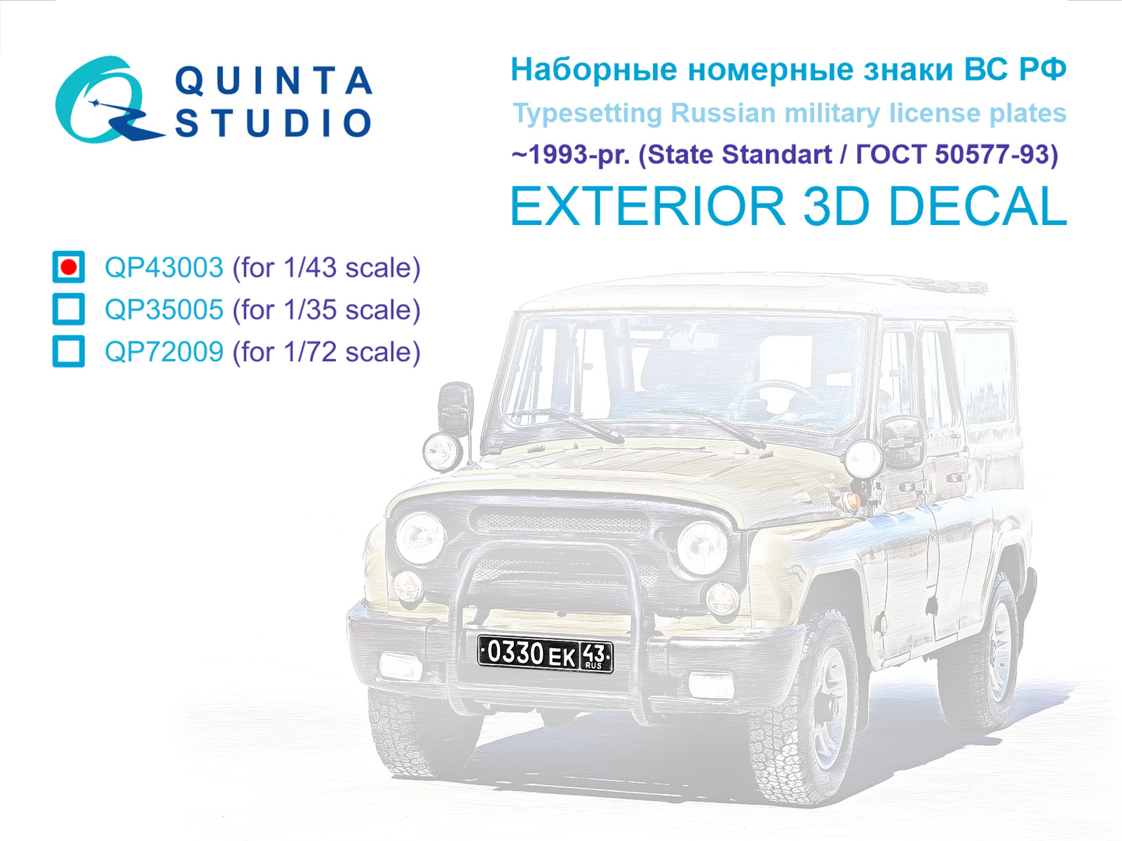 Typesetting Russian military license plates ~1993-Present (State Standart 50577-93) (All kits) 