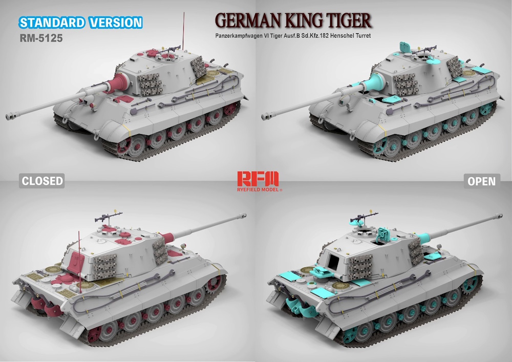 German King Tiger - Panzerkampfwagen VI Tiger Ausf.B Sd.Kfz. 182 Henschel Turret  - Standard Version