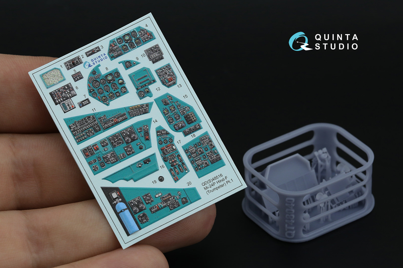 Mi-24P Hind-F 3D-Printed & coloured Interior on decal paper (Trumpeter) (small version) (with 3D-printed resin parts)