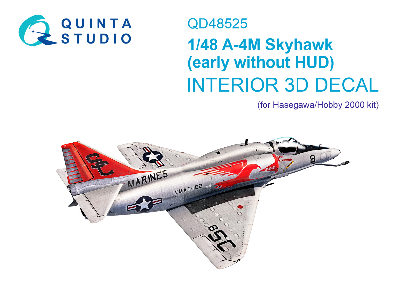 A-4M early 3D-Printed & coloured Interior on decal paper (Hasegawa/Hobby2000)