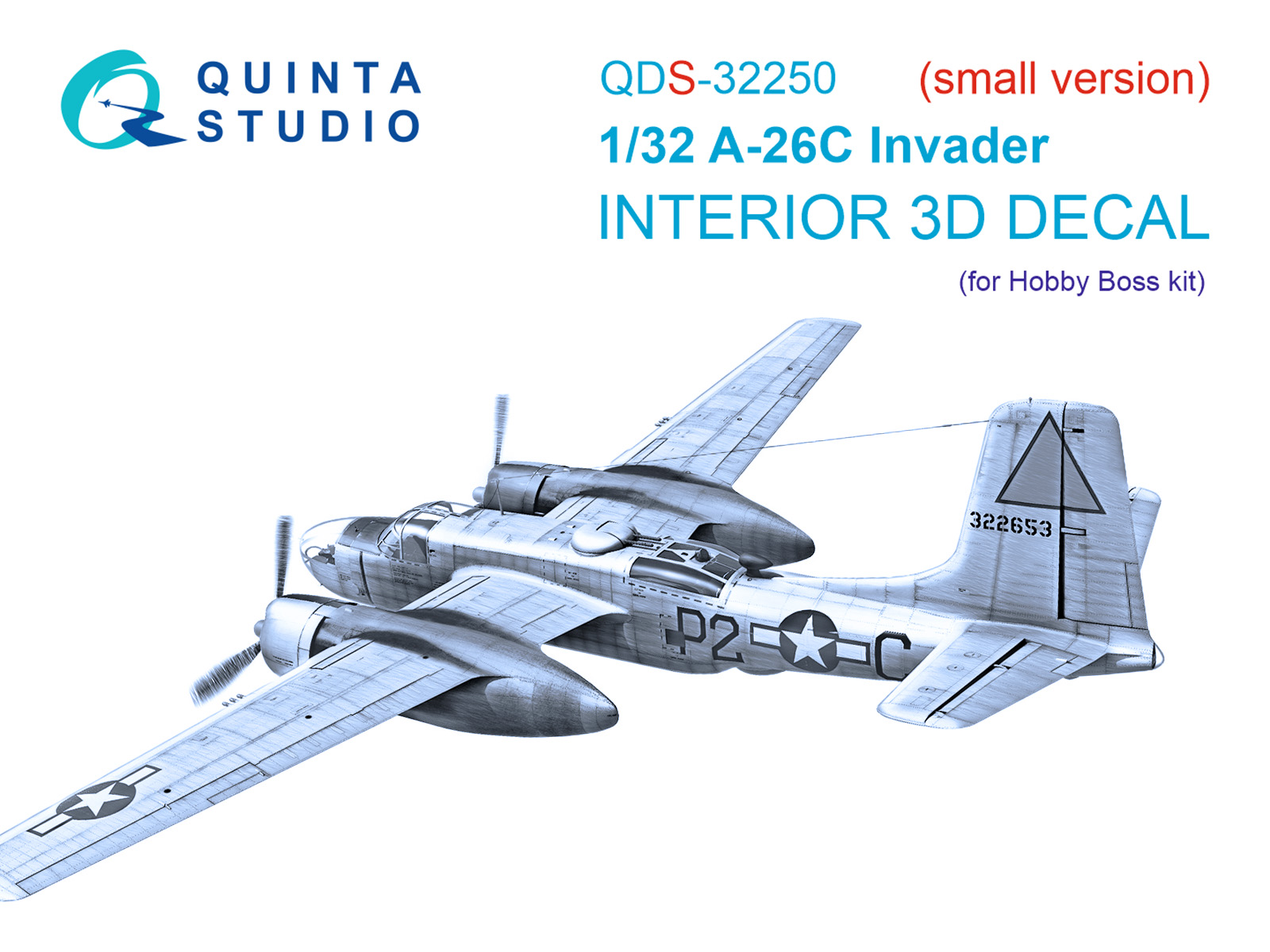 A-26C Invader 3D-Printed & coloured Interior on decal paper (Hobby Boss) (Small version)