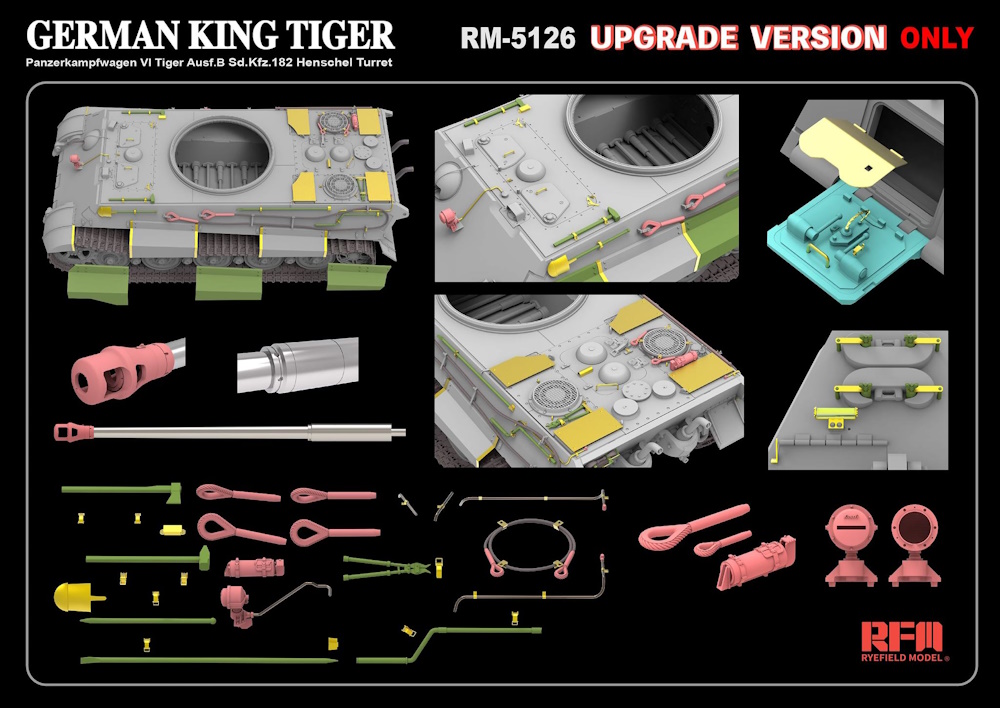 German King Tiger - Panzerkampfwagen VI Tiger Ausf.B Sd.Kfz. 182 Henschel Turret  - Upgrade Version