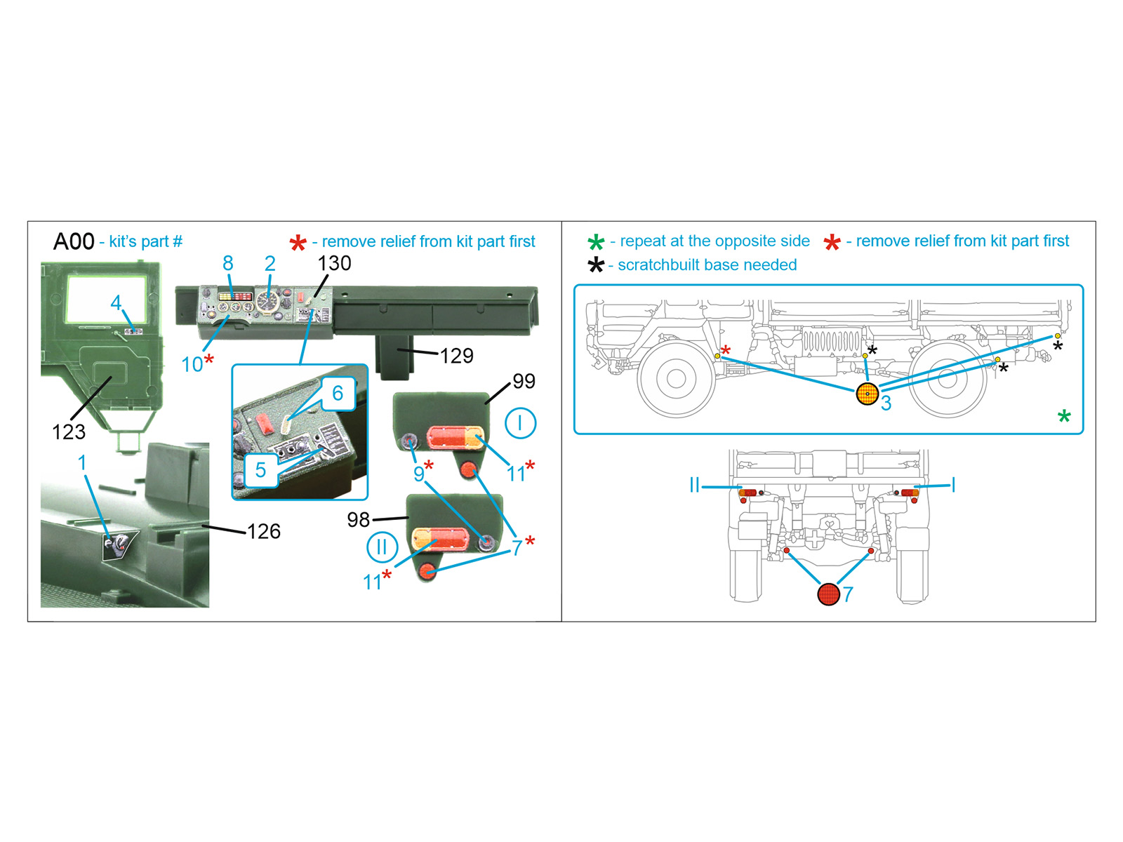 MAN mil gl family 3D-Printed & coloured Interior on decal paper (Revell)