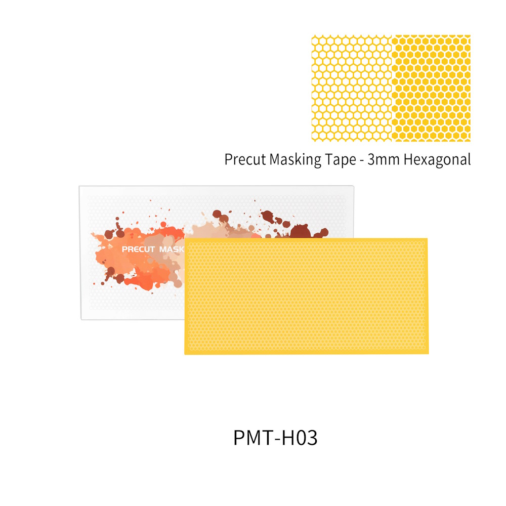 Vorgeschnittene Masken 3 mm - Hexagonal - Precut Masking Tape - PMT-H03