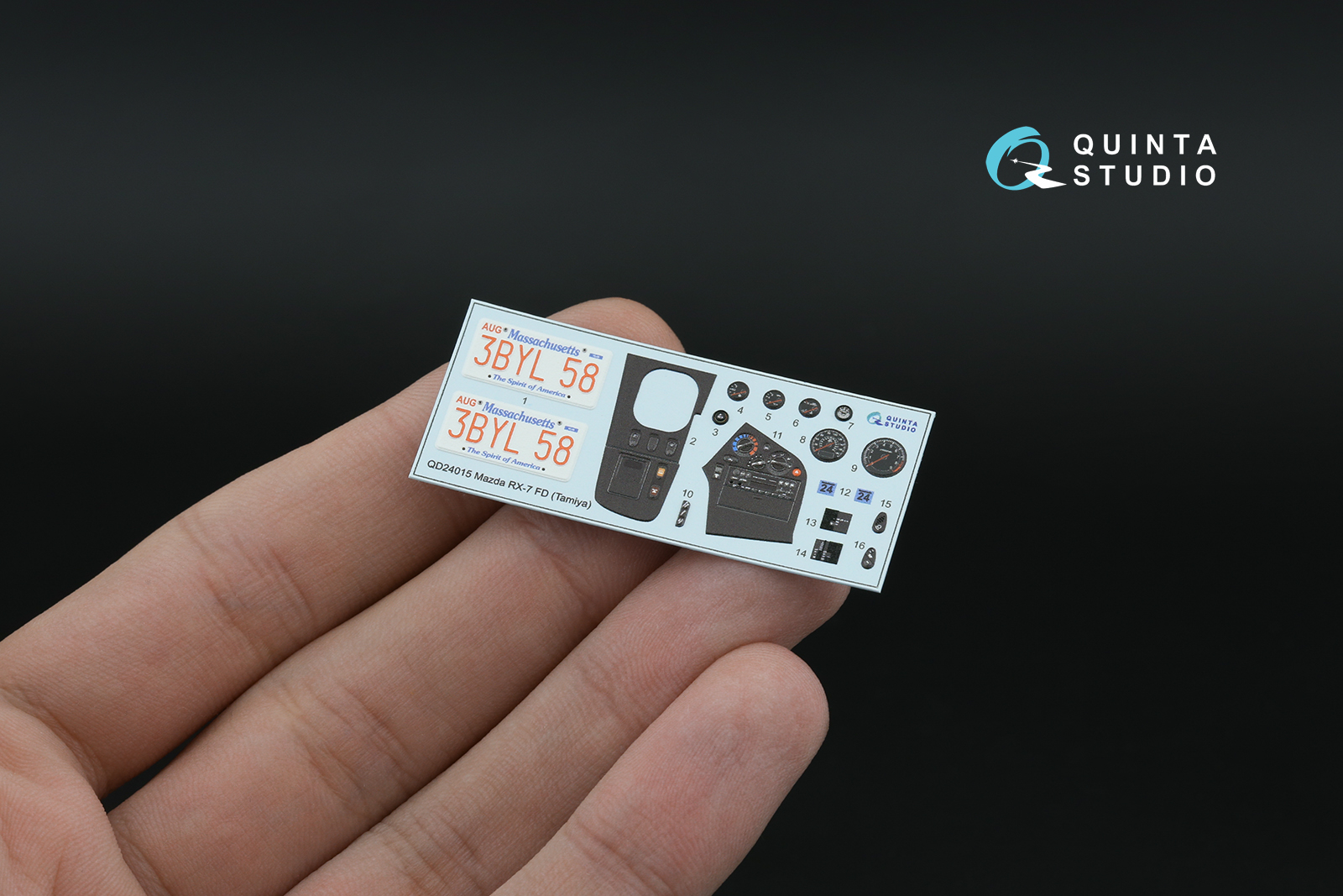 Mazda RX-7FD 3D-Printed & coloured Interior on decal paper (Tamiya) (with metal sticker parts)