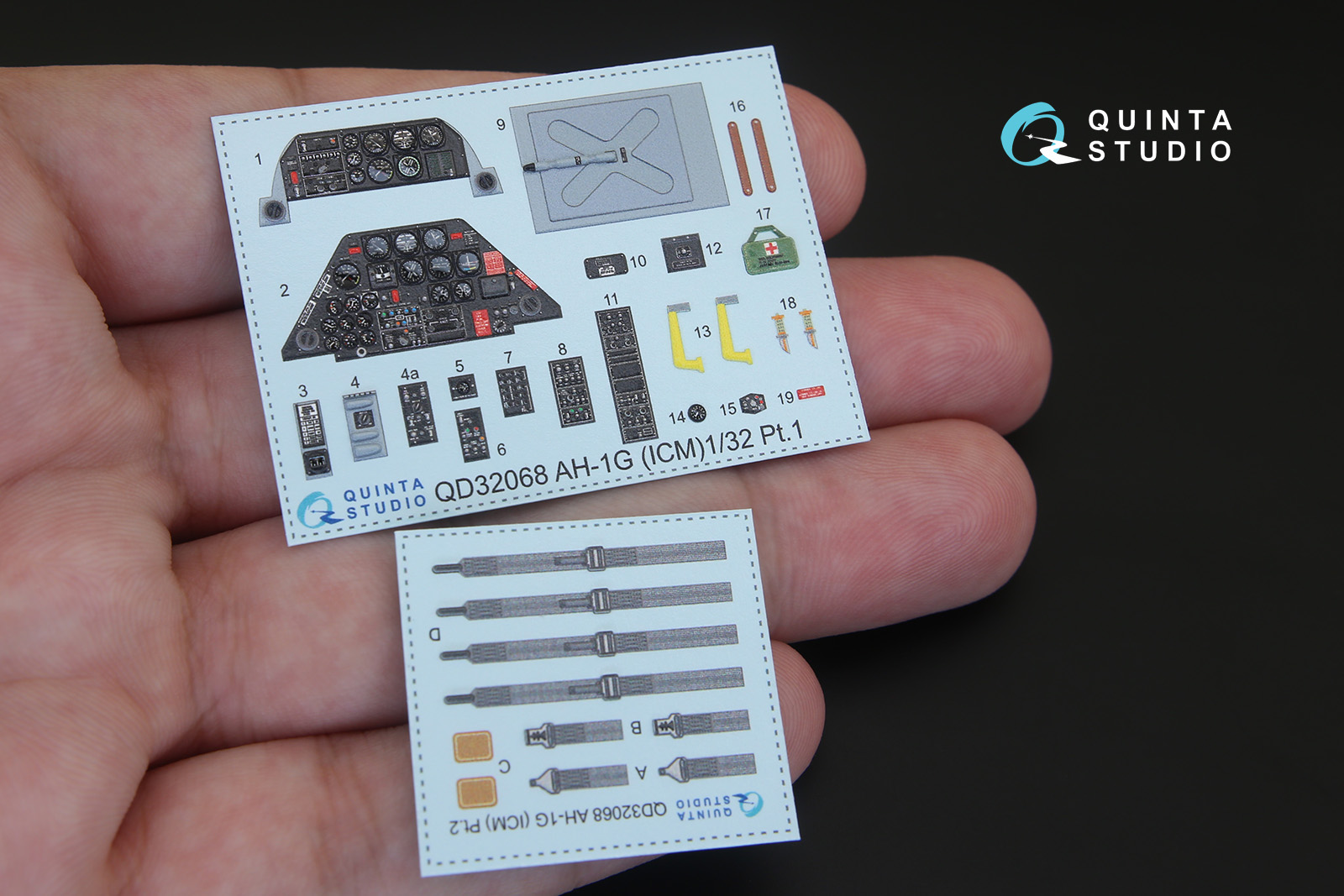 AH-1G Cobra 3D-Printed & coloured Interior on decal paper (for ICM kit)