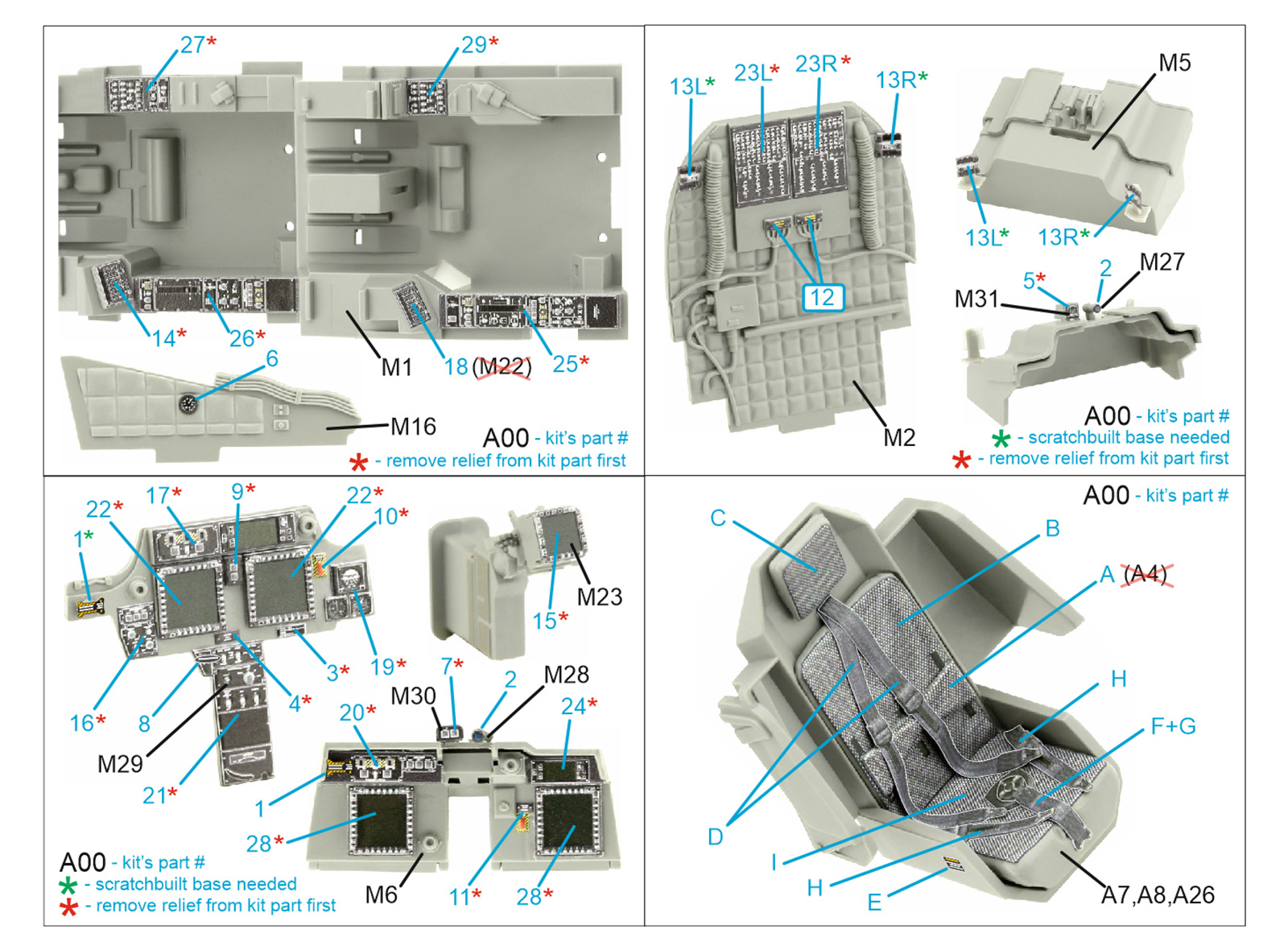 AH-64E 3D-Printed & coloured Interior on decal paper (Takom)