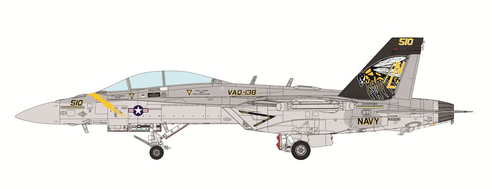  Boeing EA-18G Growler Electronic Attack Aircraft Yellow Jackets