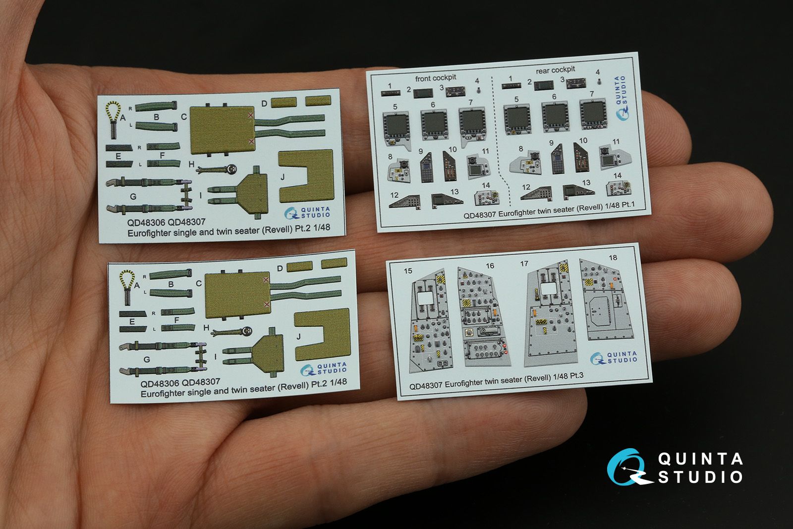 Eurofighter twin seater 3D-Printed & coloured Interior on decal paper (Revell)