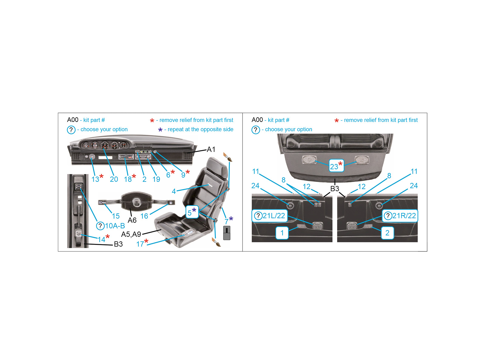 Porsche 911 Turbo (930) 3D-Printed & coloured Interior on decal paper (Tamiya)