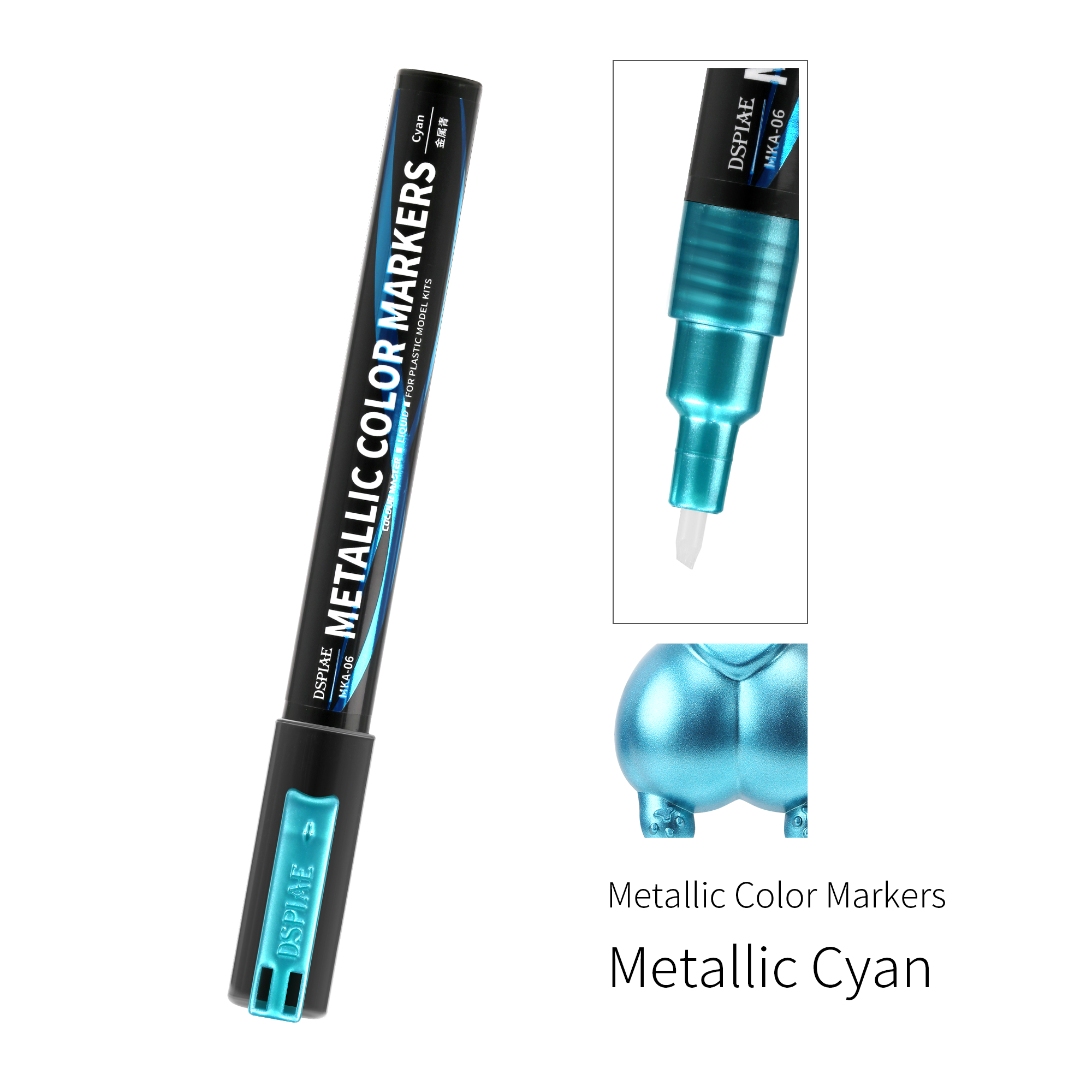 MKA-06 Super Metallic Color Markers - Metallic Cyan