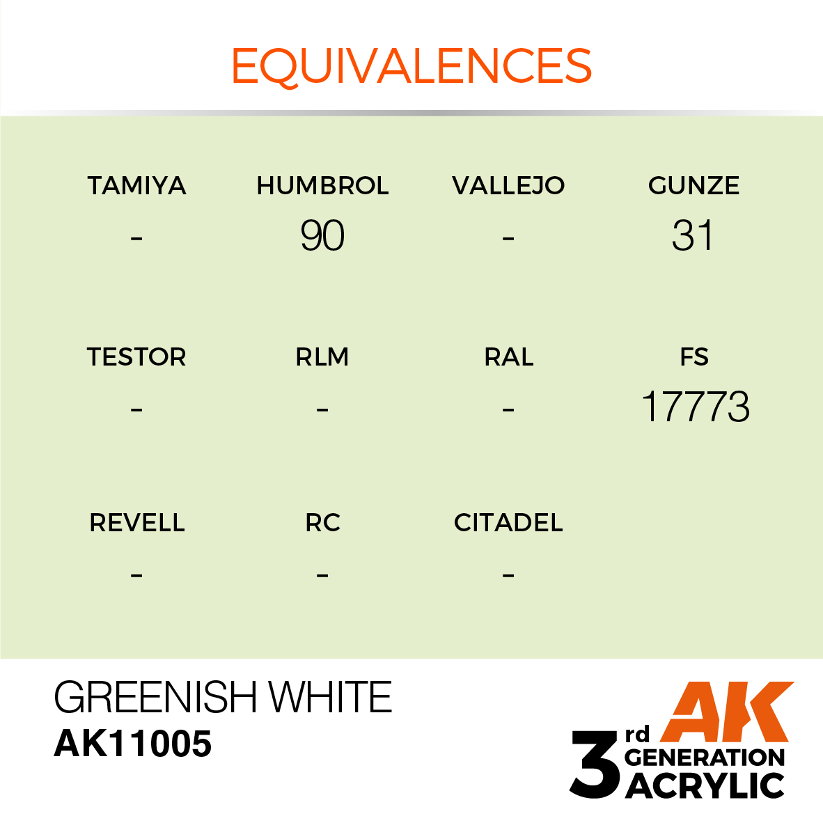 Greenish White - Standard 