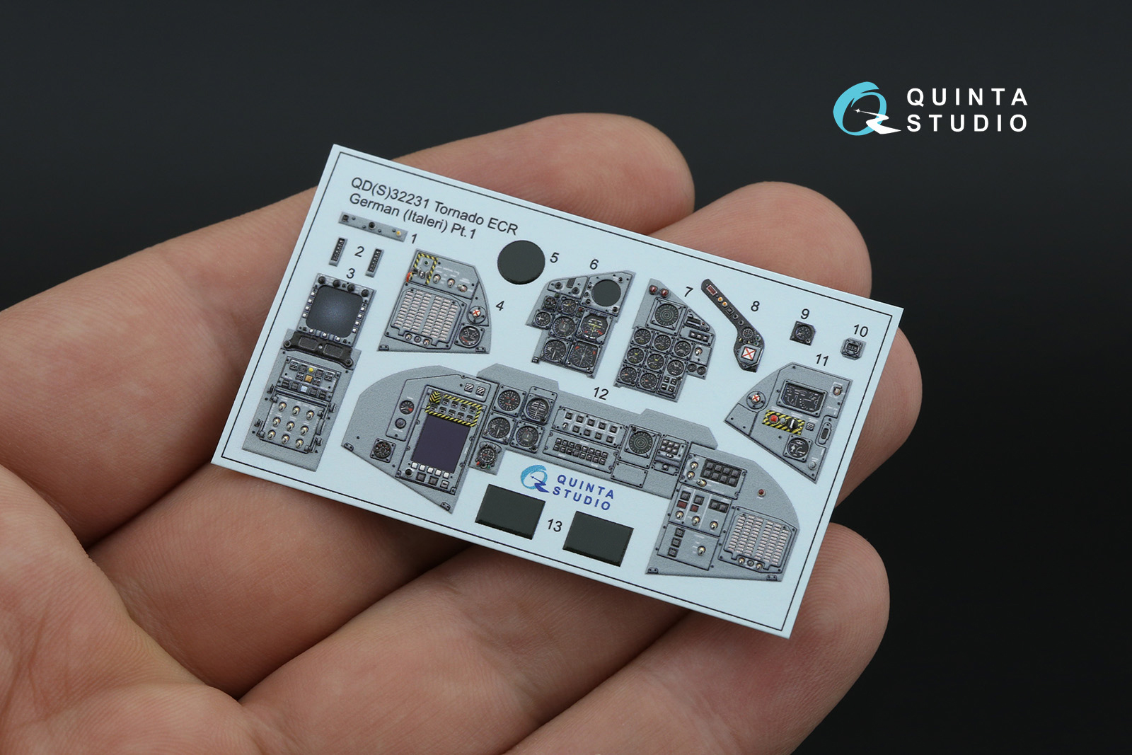 Tornado ECR German 3D-Printed & coloured Interior on decal paper (Italeri) (Small version) (with 3D-printed resin parts)