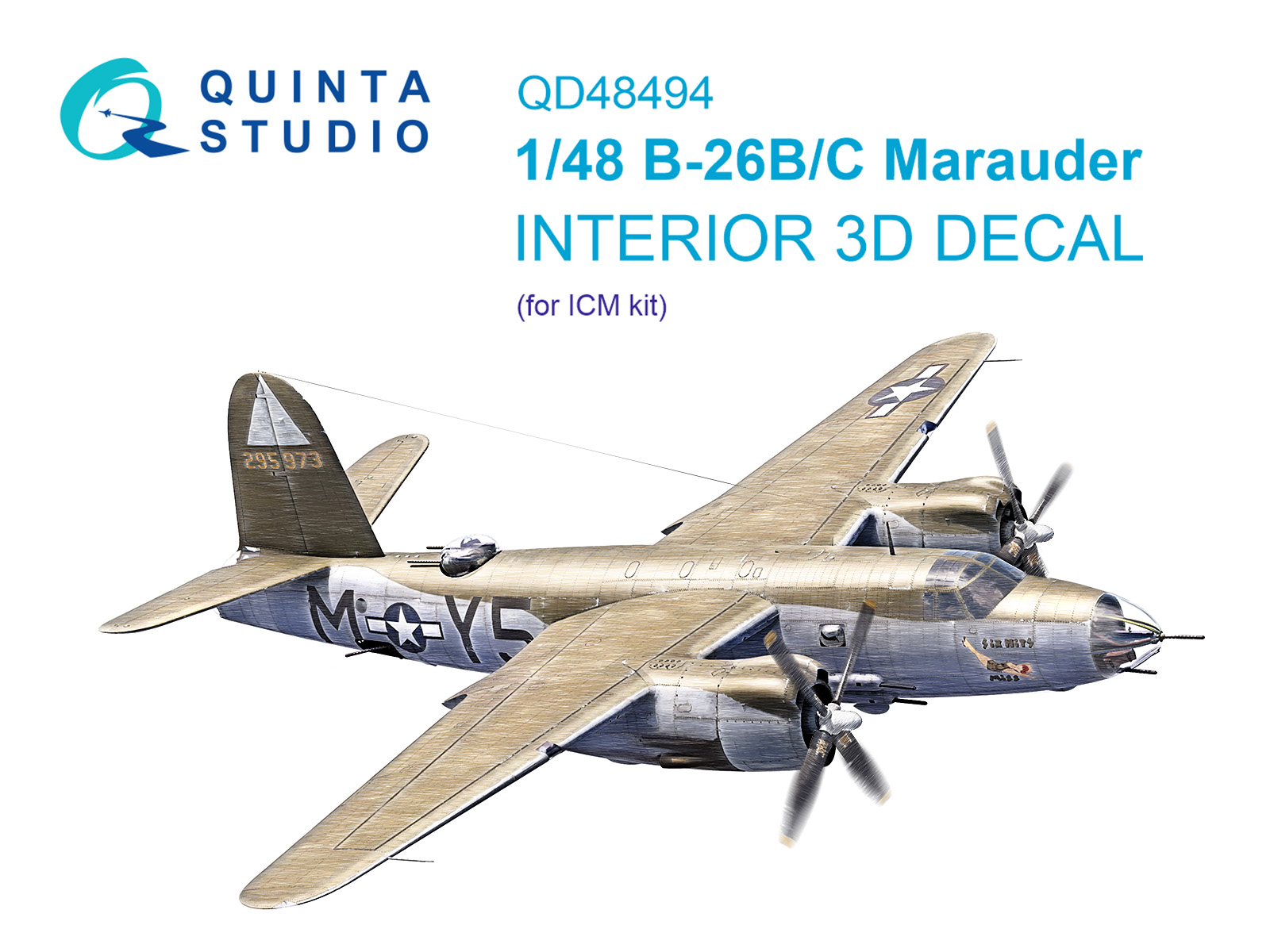 B-26B/C Marauder 3D-Printed & coloured Interior on decal paper (ICM)