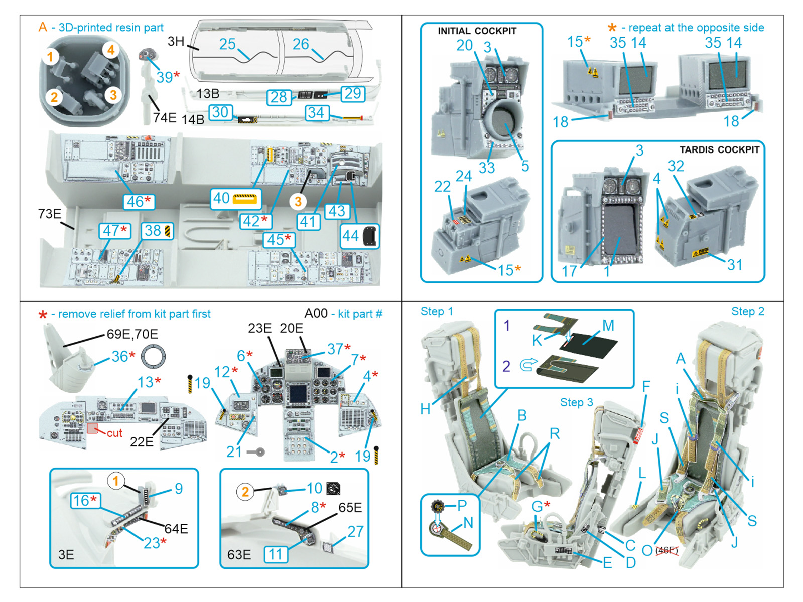 Tornado Gr.4 3D-Printed & coloured Interior on decal paper (Italeri) (with 3D-printed resin parts)