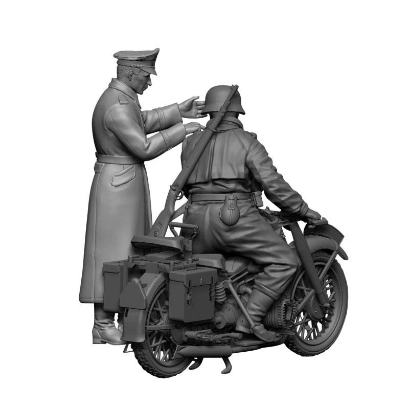 R12 - German Heavy Motorcycle with Rider and Officer