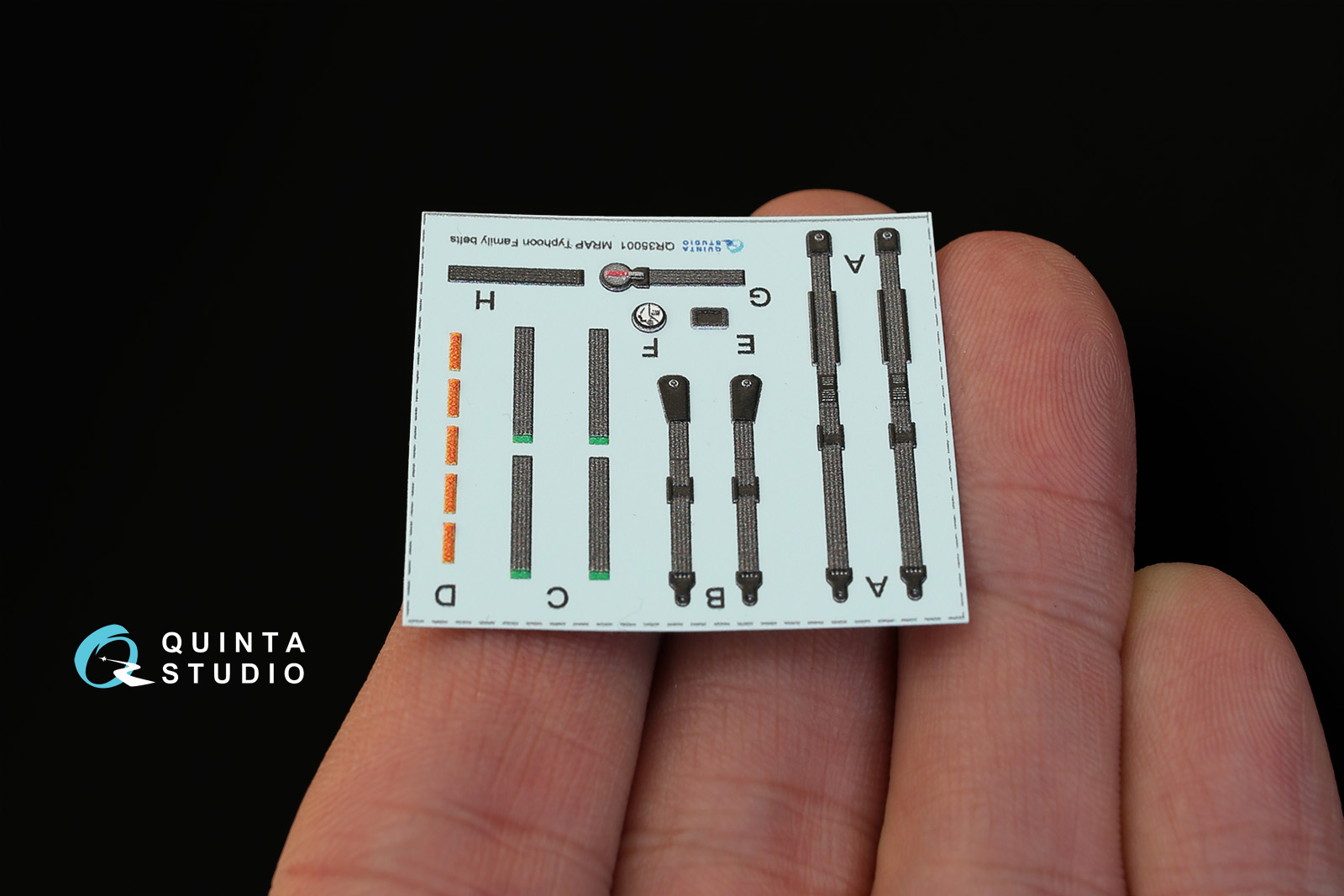 MRAP Typhoon Family belts for 1 seat, 3D-Printed & coloured on decal paper (for all kits)