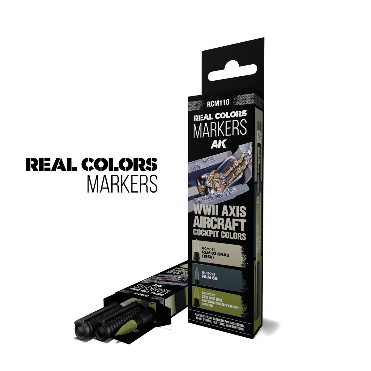  WWII AXIS AIRCRAFT COCKPIT COLORS - SET 3 REAL COLORS MARKERS