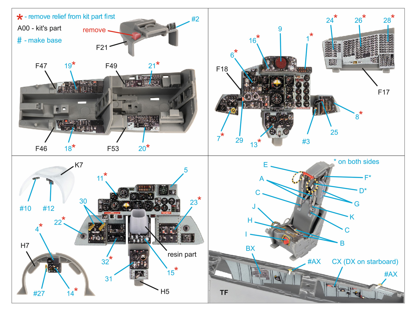 F-4E late without DMAS 3D-Printed & coloured Interior on decal paper (Meng) (with 3D-printed resin parts)