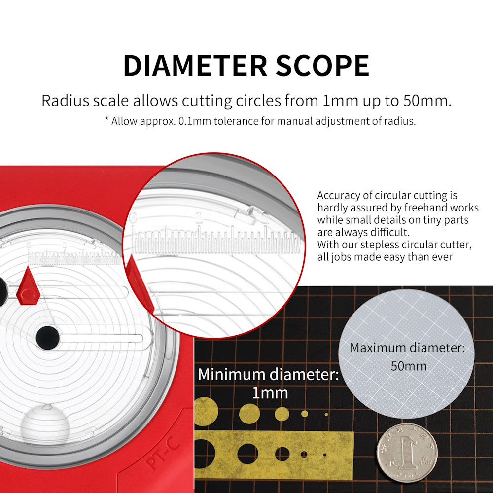 Stufenloser Kreisschneider - Stepless Circular Cutter - PT-C