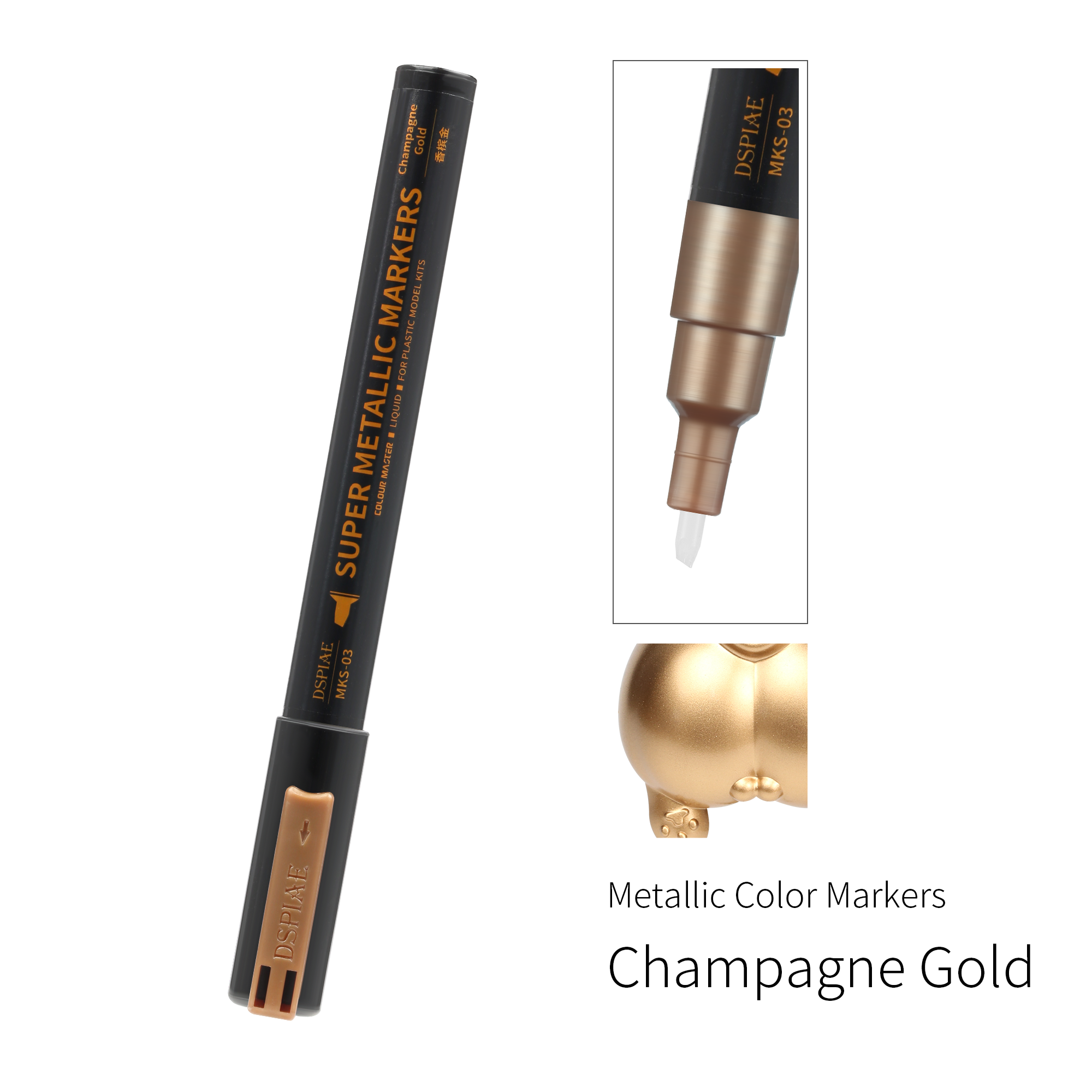MKS-03 Super Metallic Color Markers - Champagne Gold
