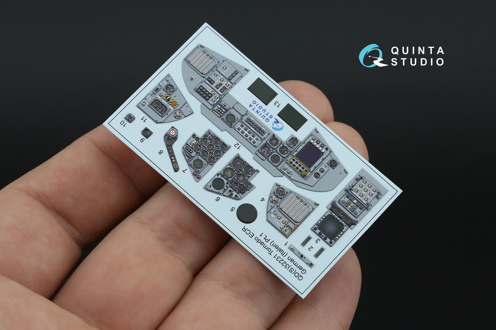 Tornado ECR German 3D-Printed & coloured Interior on decal paper (Italeri) (Small version) (with 3D-printed resin parts)