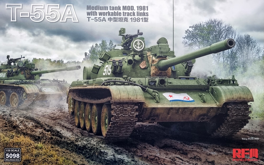 T-55A Medium Tank Mod. 1981 with workable track links