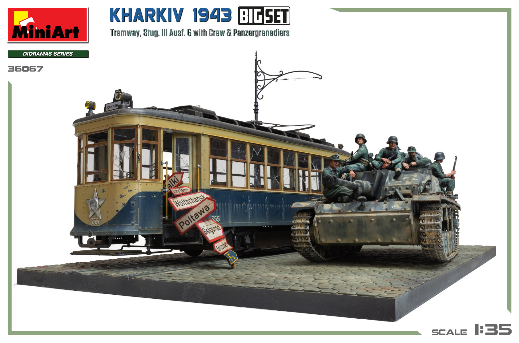 Kharkiv 1943: Tram & Stug. III Ausf. G w/Crew. BIG SET