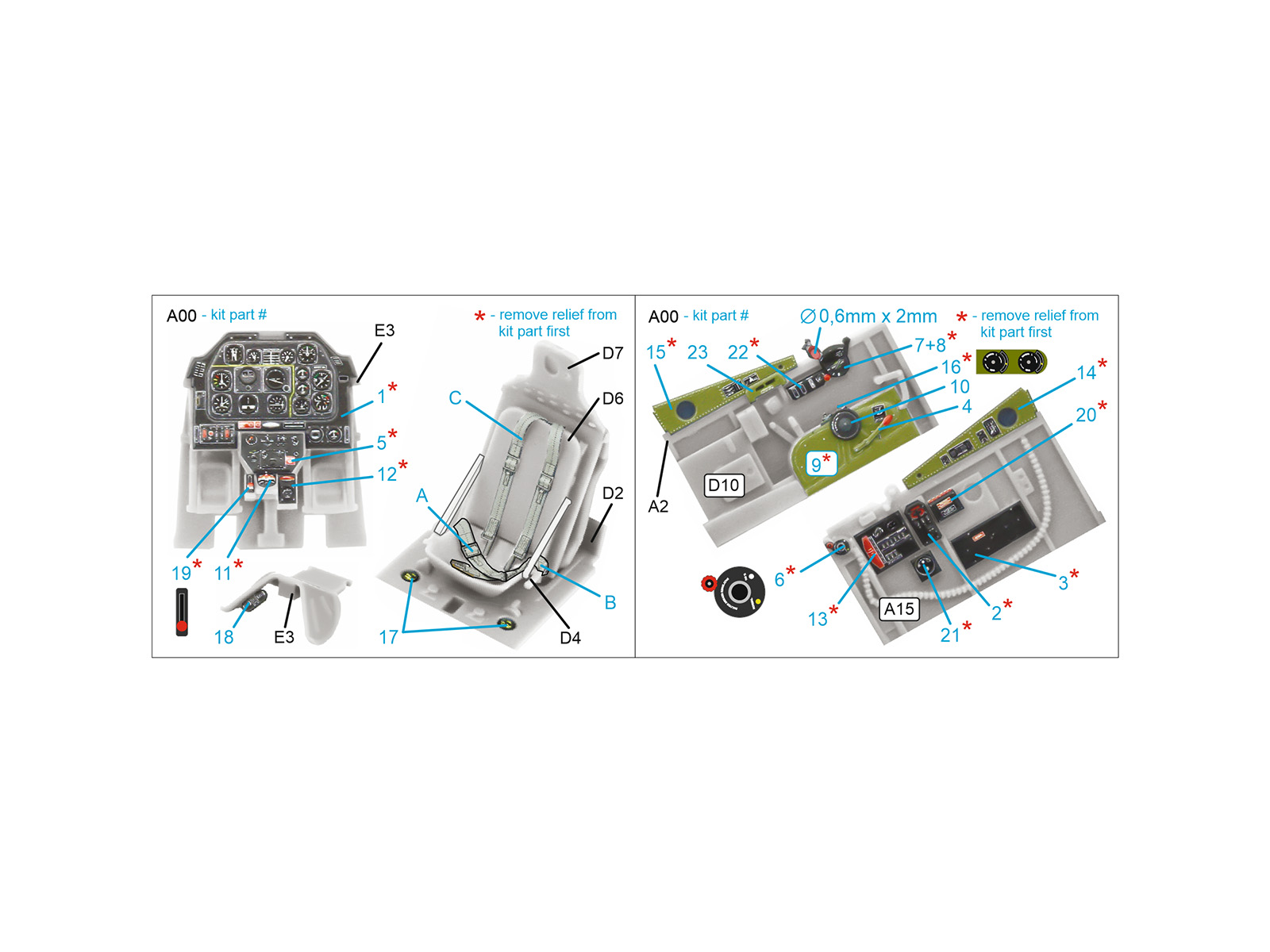 P-51D/K 3D-Printed & coloured Interior on decal paper (Meng)