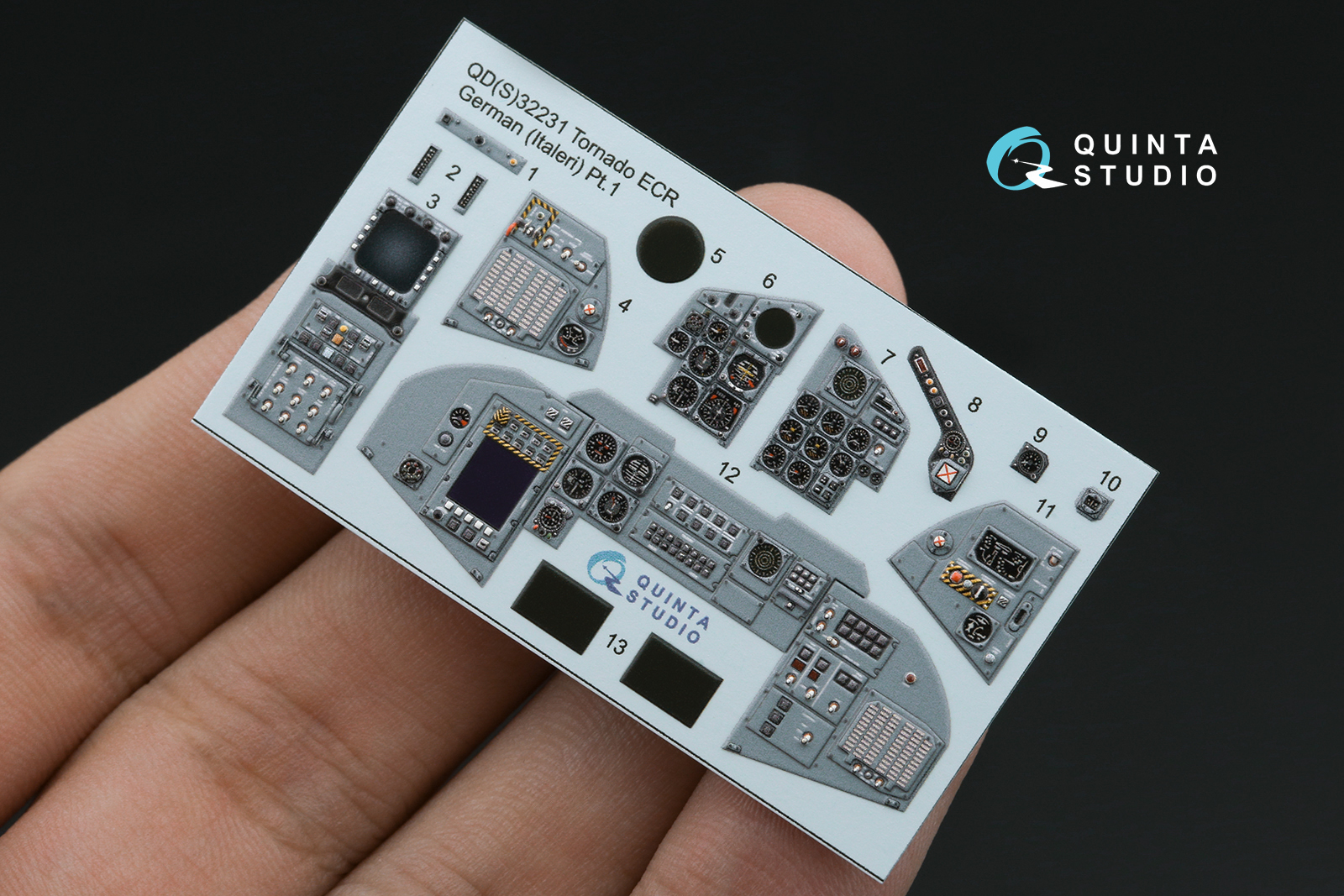 Tornado ECR German 3D-Printed & coloured Interior on decal paper (Italeri) (Small version) (with 3D-printed resin parts)